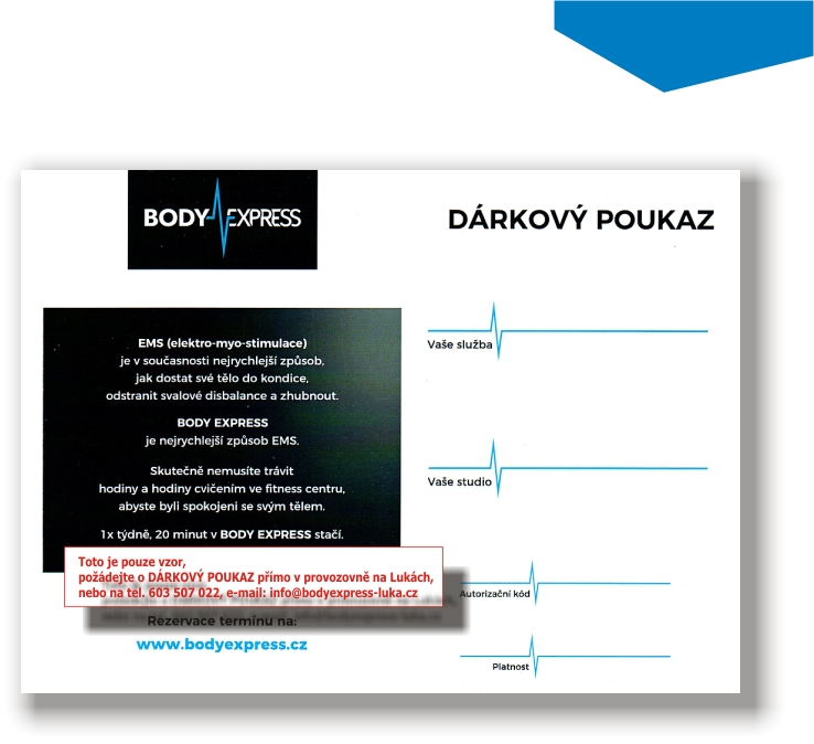 Dárkový poukaz do Bodyexpress Luka, Lužiny, Praha 13