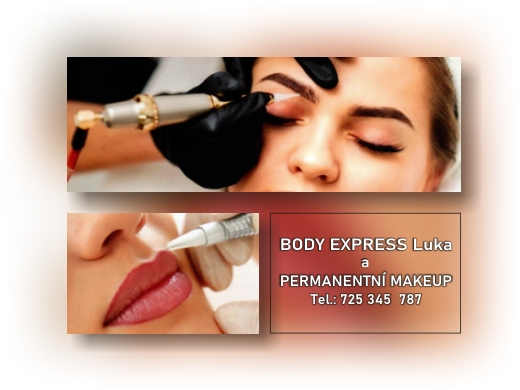 BODY EXPRESS na Lukách - sídliště Lužiny Praha 13, nabízí i permanentní makeup jako doplňkovou službu.